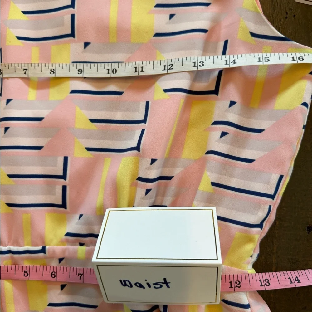 J. Crew Vibrant Pink and Yellow Geometric Mini Dress size 2
